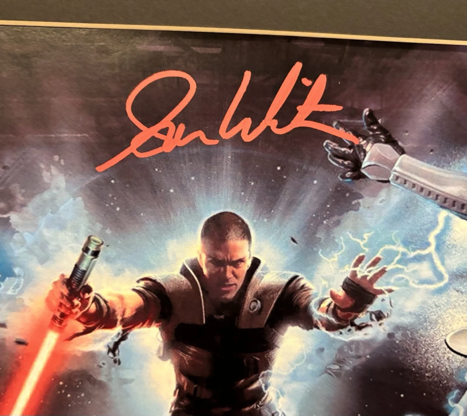 Sam Witwer — Star Wars The Force Unleashed Sam Witwer Autograph Starkiller JSA COA Framed Art, image 2