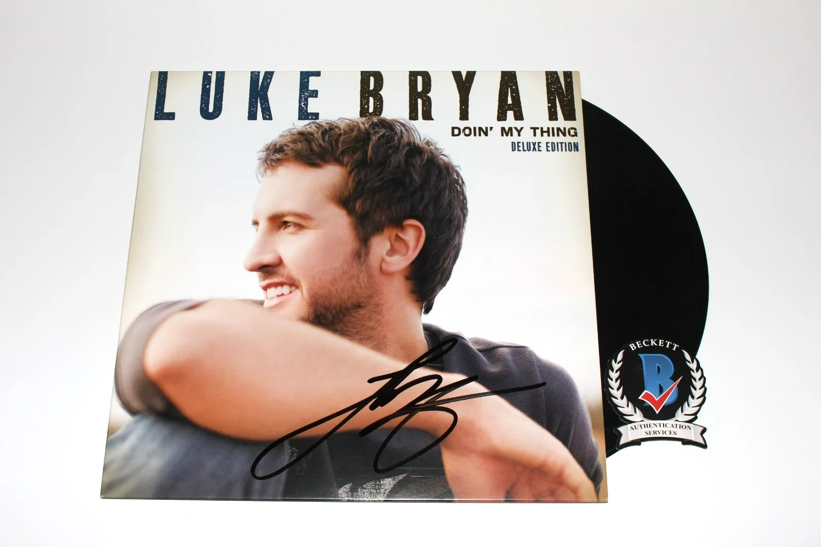 LUKE BRYAN SIGNED 'DOIN' MY THING' ALBUM VINYL RECORD COUNTRY SINGER BECKETT COA, image 3