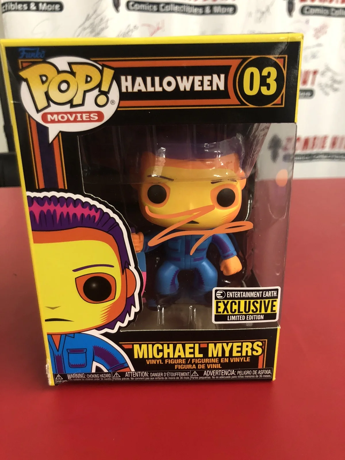 TYLER MANE — TYLER MANE SIGNED MICHAEL MYERS FUNKO POP 03 Black Light AUTOGRAPH PSA COA