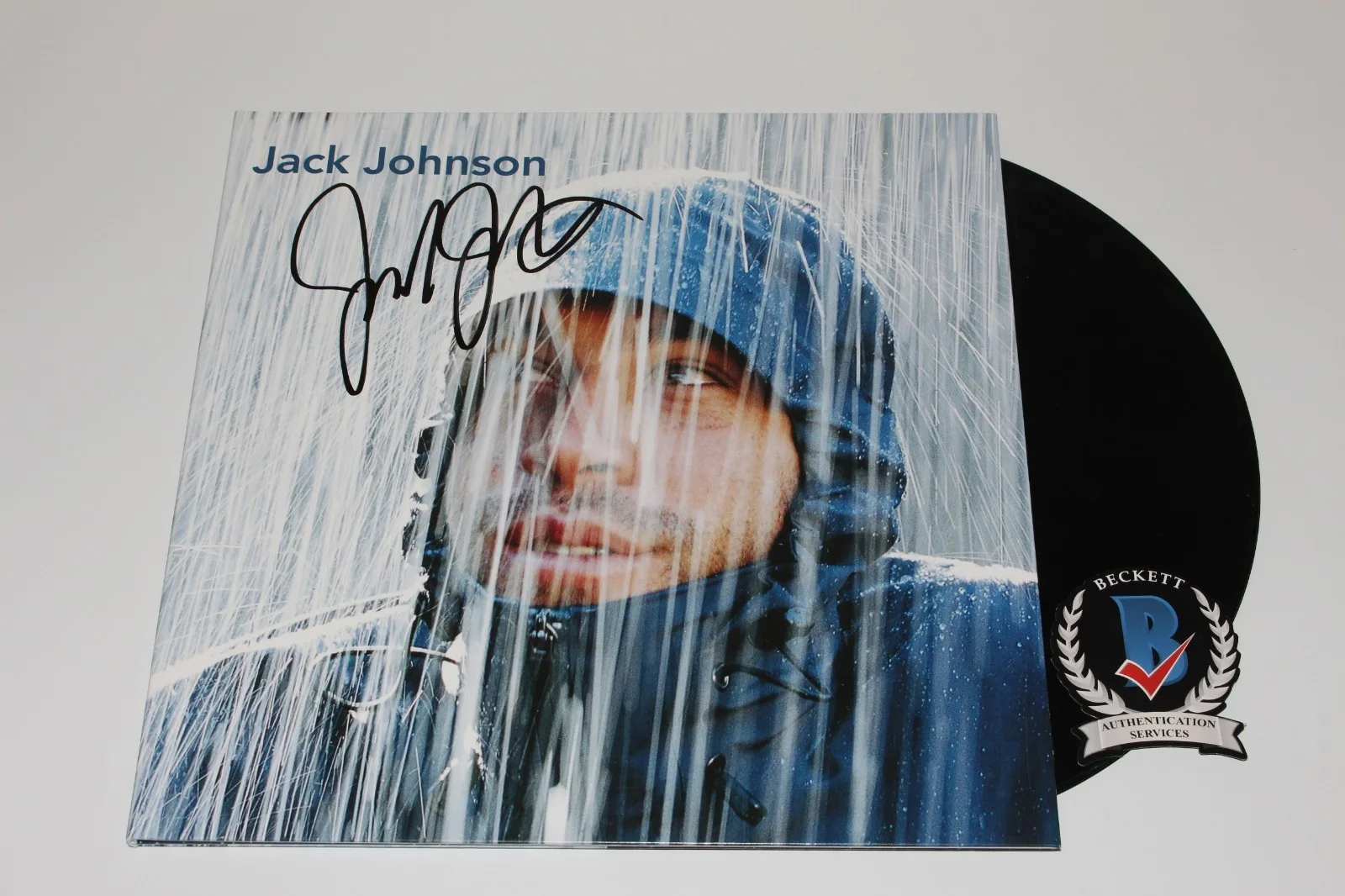 JACK JOHNSON SIGNED 'BRUSHFIRE FAIRYTALES' ALBUM VINYL RECORD BECKETT COA SINGER, изображение 3
