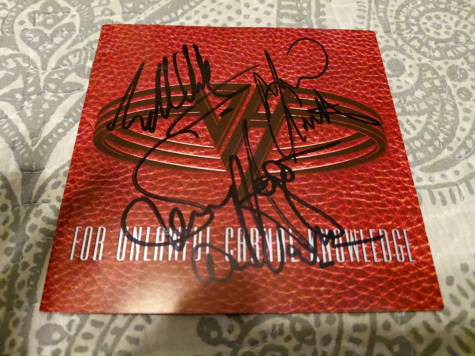 Van Halen Eddie Alex Sammy Hagar Michael Anthony signed For Unlawful Carnal..., image 2