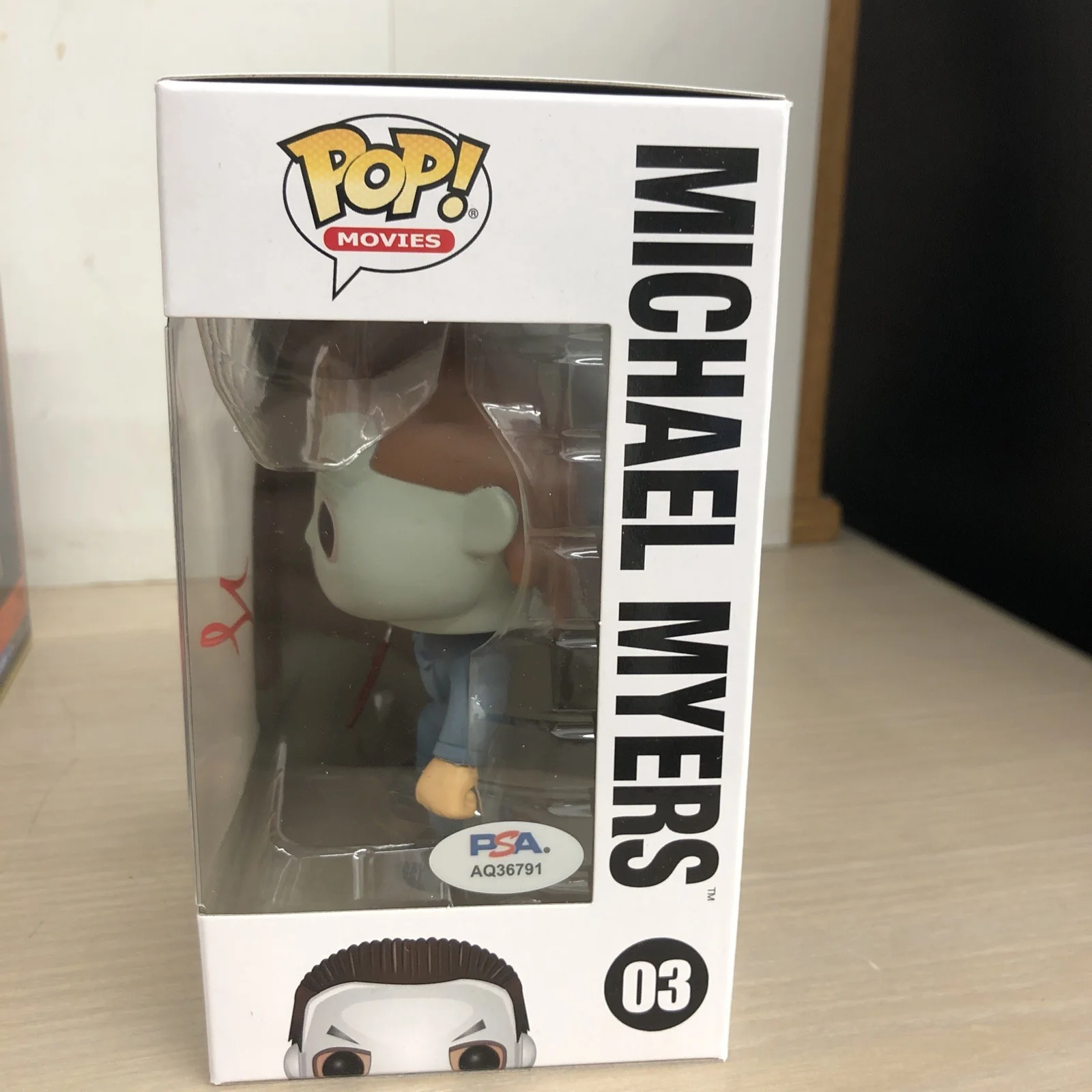 TYLER MANE — TYLER MANE SIGNED MICHAEL MYERS FUNKO POP VINYL 03 HALLOWEEN AUTOGRAPH PSA COA, изображение 2