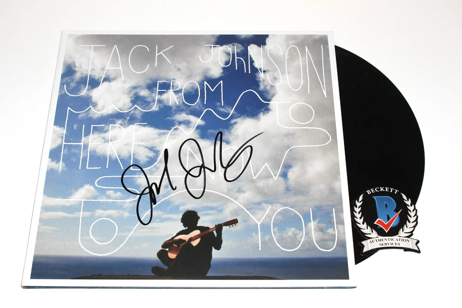 JACK JOHNSON SIGNED 'FROM HERE TO NOW TO YOU' ALBUM VINYL RECORD BECKETT COA, изображение 3