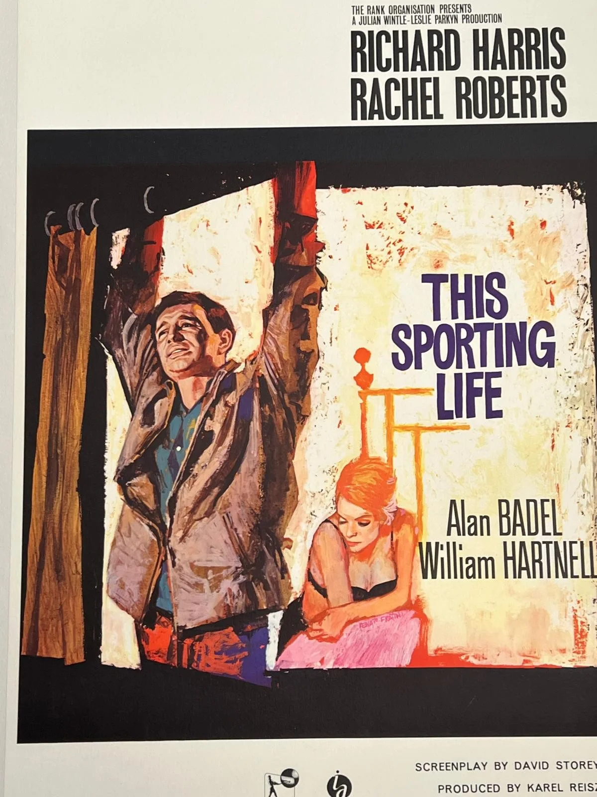 This Sporting Life Original UK British 1 Sheet Film Poster 1963 w/certificate, изображение 3