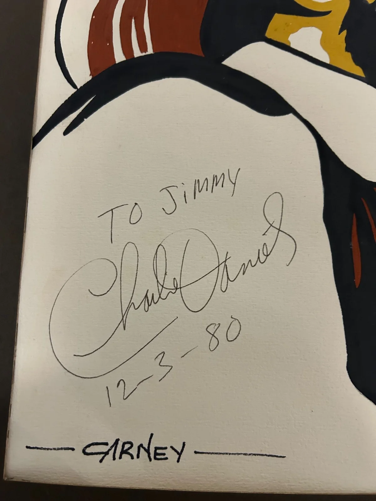 1980 Original Signed Carney Artwork Charlie Daniels Autographed 15 X 19, изображение 2