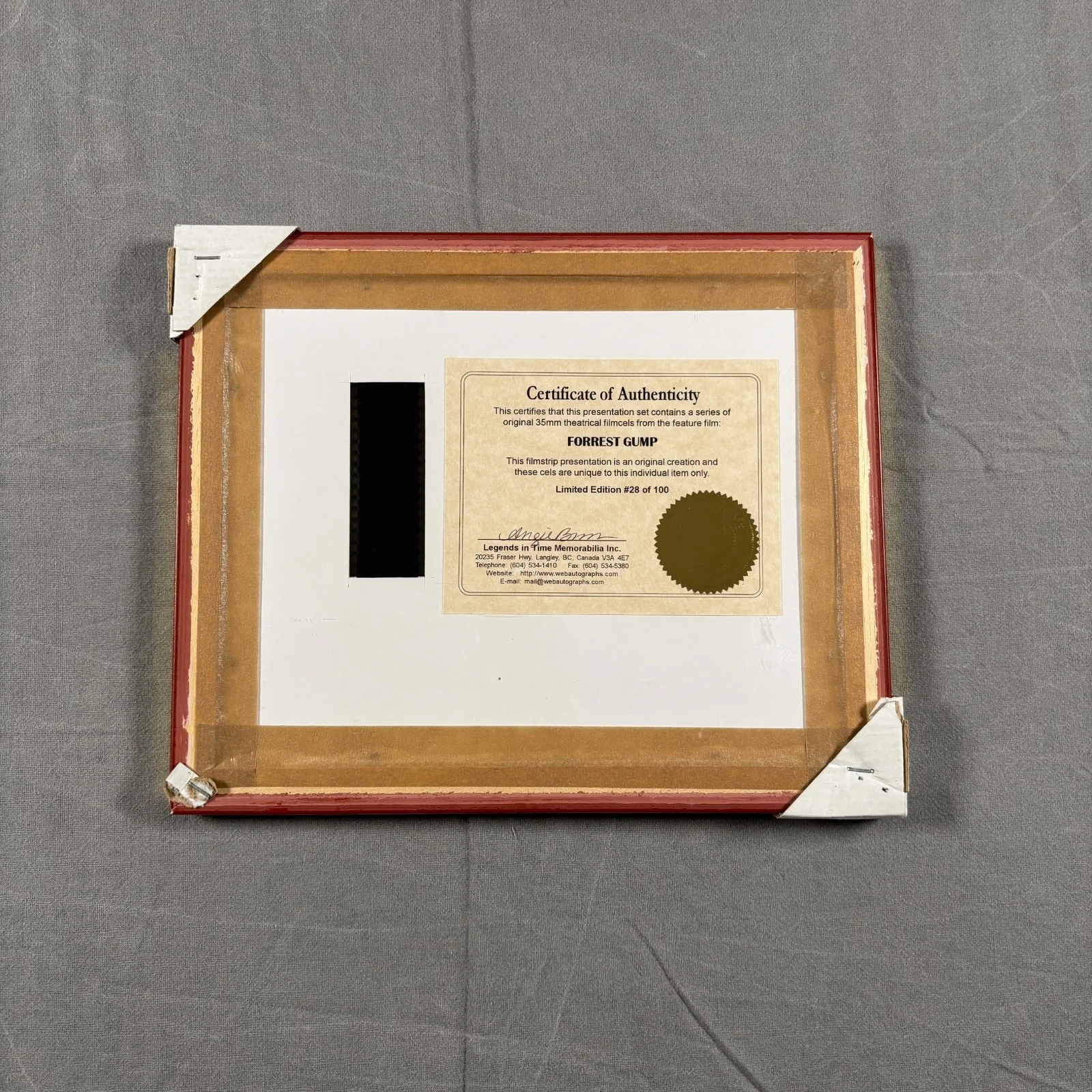 Forrest Gump Filmcell Limited Edition Framed Movie Memorabilia #28/100, изображение 5