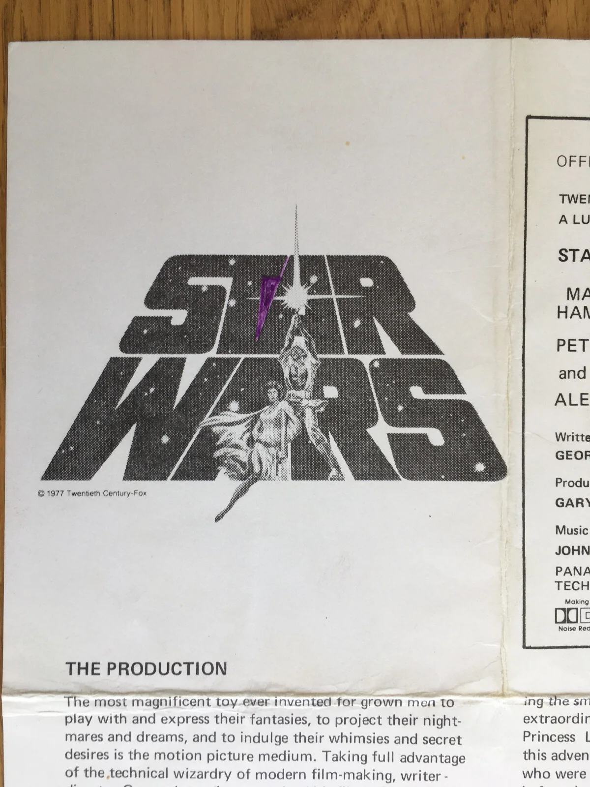 RARE Original Star Wars Official Advertising Billing owned by Elliott Kastner, изображение 2