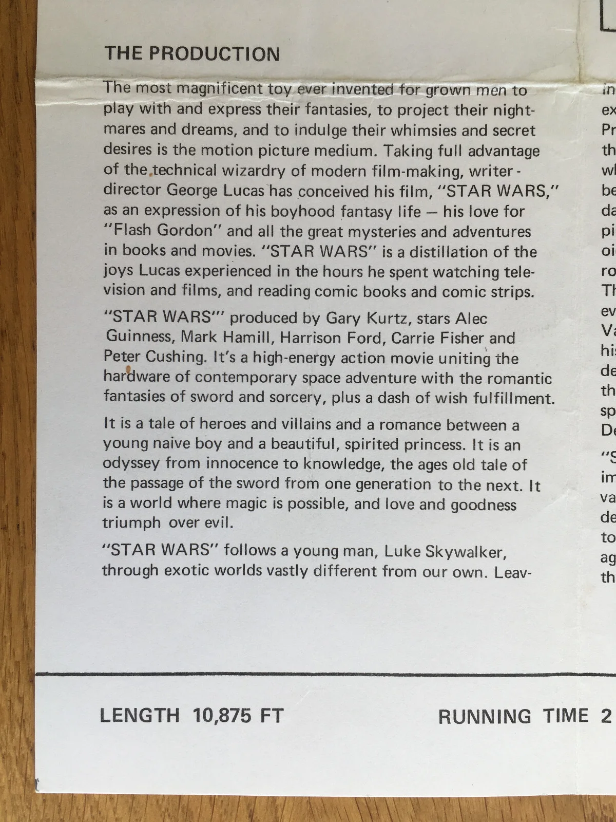 RARE Original Star Wars Official Advertising Billing owned by Elliott Kastner, изображение 3