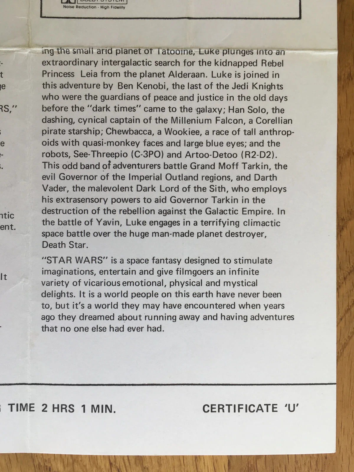 RARE Original Star Wars Official Advertising Billing owned by Elliott Kastner, изображение 4