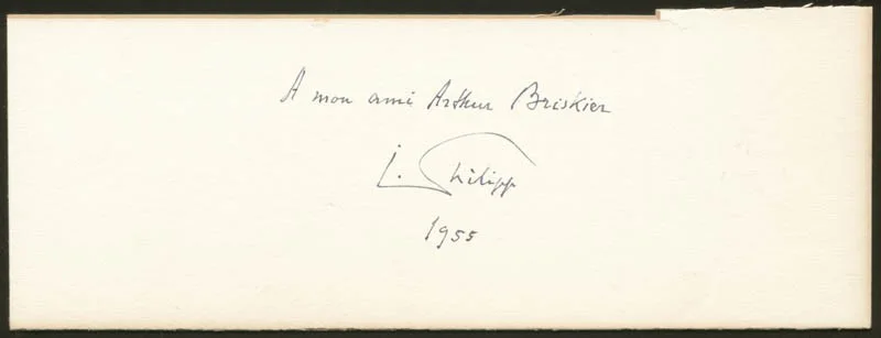 Isidor Philipp — ISIDOR PHILIPP - INSCRIBED SIGNATURE 1955