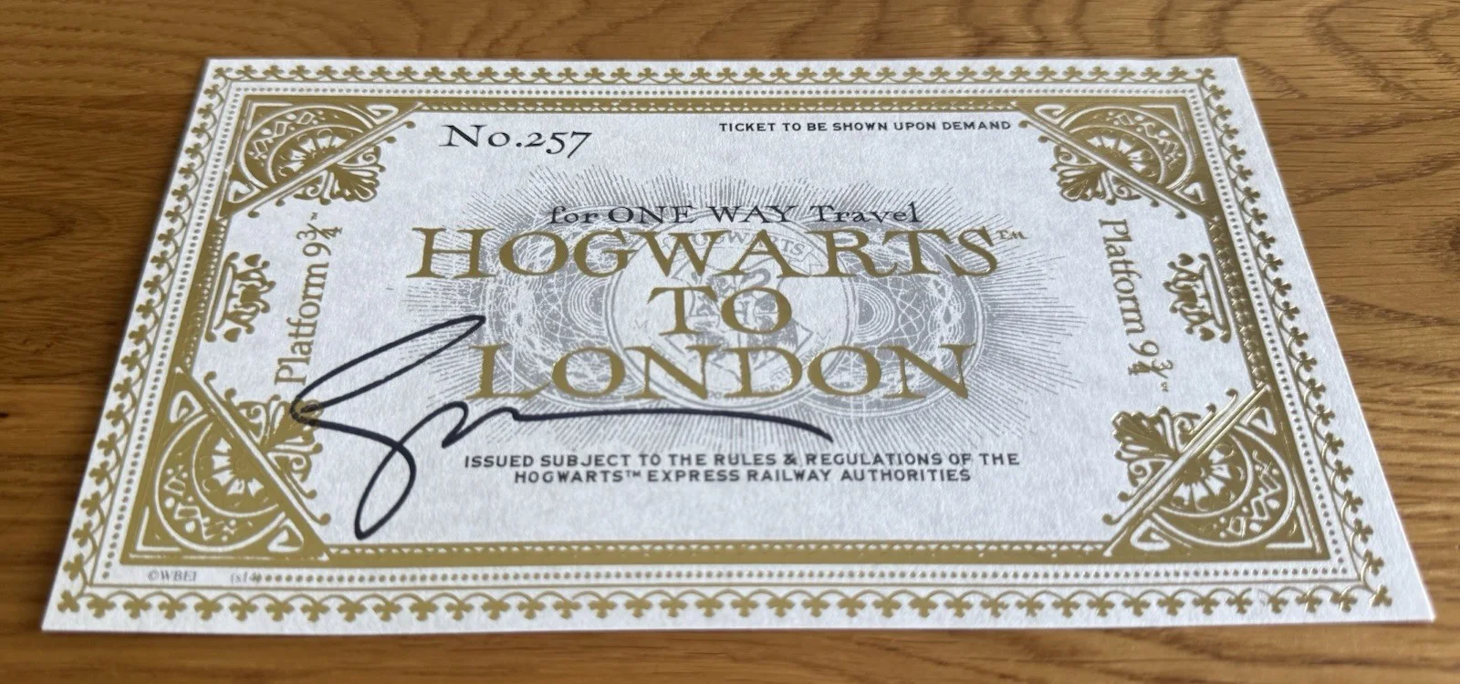 Gary Oldman SIGNED Hogwarts To London Ticket Harry Potter Sirius Black New, изображение 2