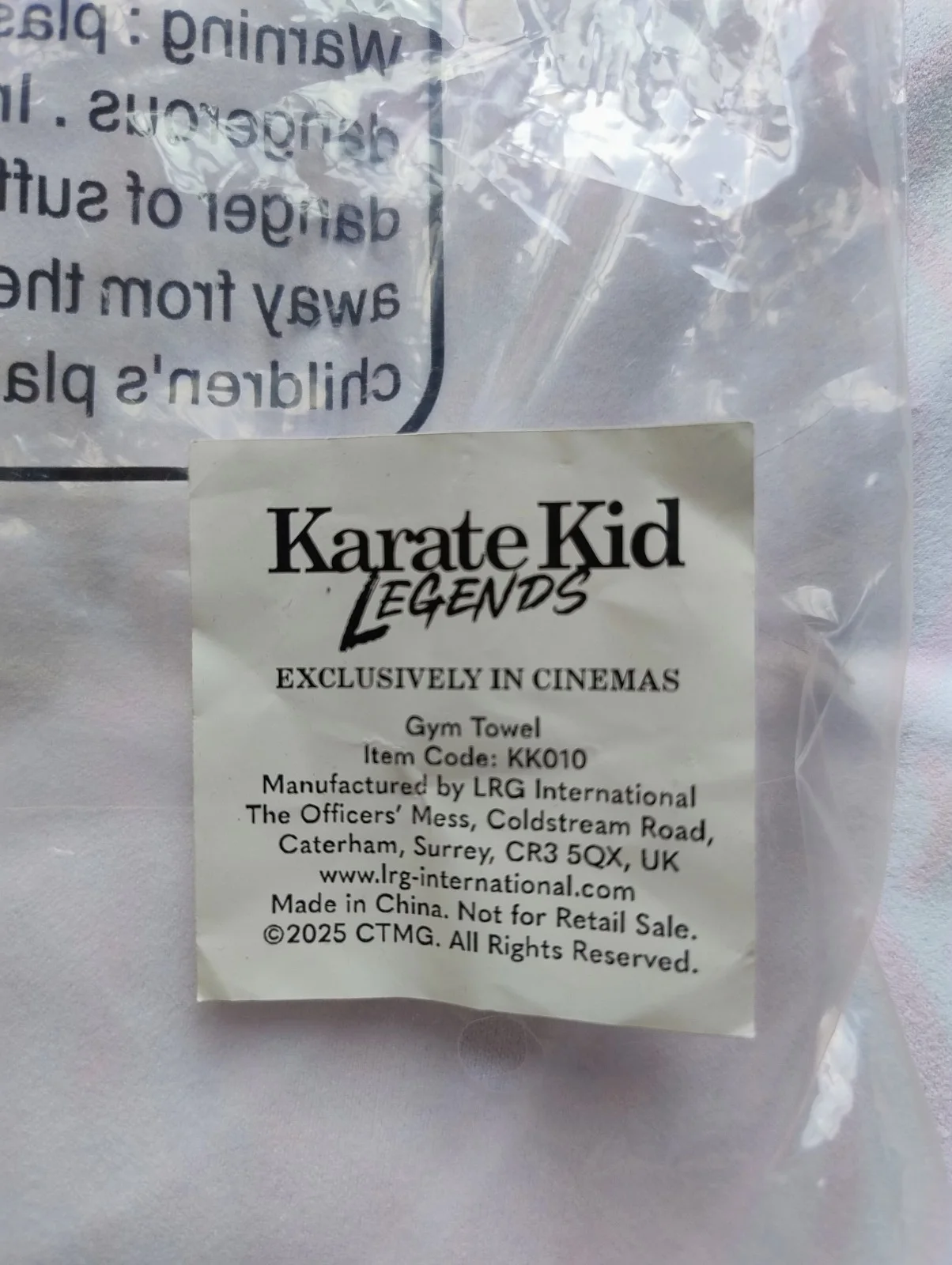 Karate Kid Legends Gym Towel Movie Promotional Marketing Item, изображение 3