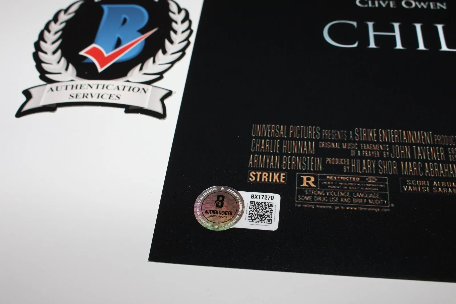 DIRECTOR ALFONSO CUARON SIGNED CHILDREN OF MEN 12x18 MOVIE POSTER 2 BECKETT COA, изображение 2
