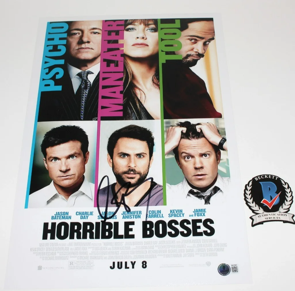 Charlie Day — CHARLIE DAY SIGNED HORRIBLE BOSSES 12x18 MOVIE POSTER BECKETT COA AUTOGRAPH BAS, изображение 2