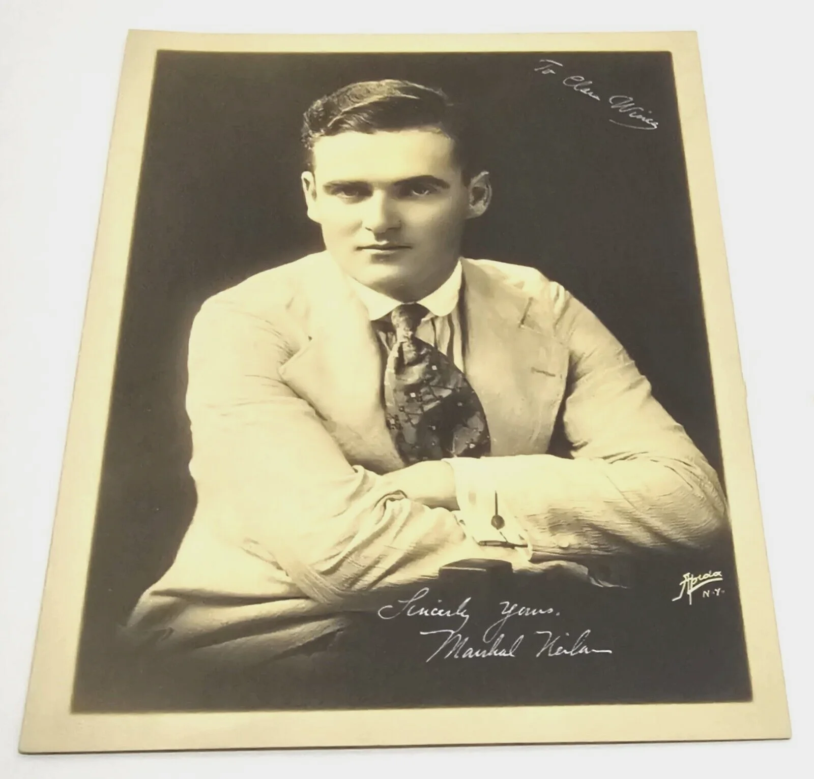 Marshall Neilan — Marshall Neilan Vintage 1915 Signed Photograph Apeda Studio NY, изображение 5