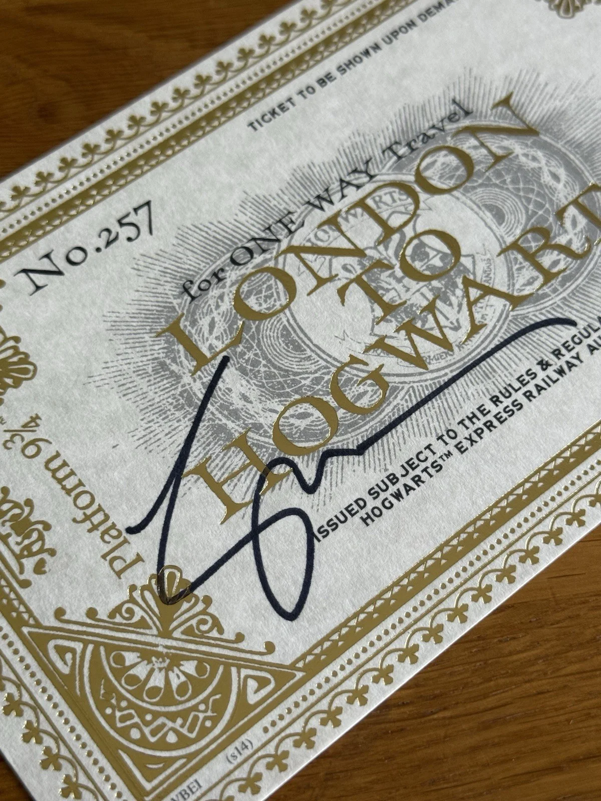 Gary Oldman SIGNED London To Hogwarts Ticket Harry Potter Sirius Black New, image 2