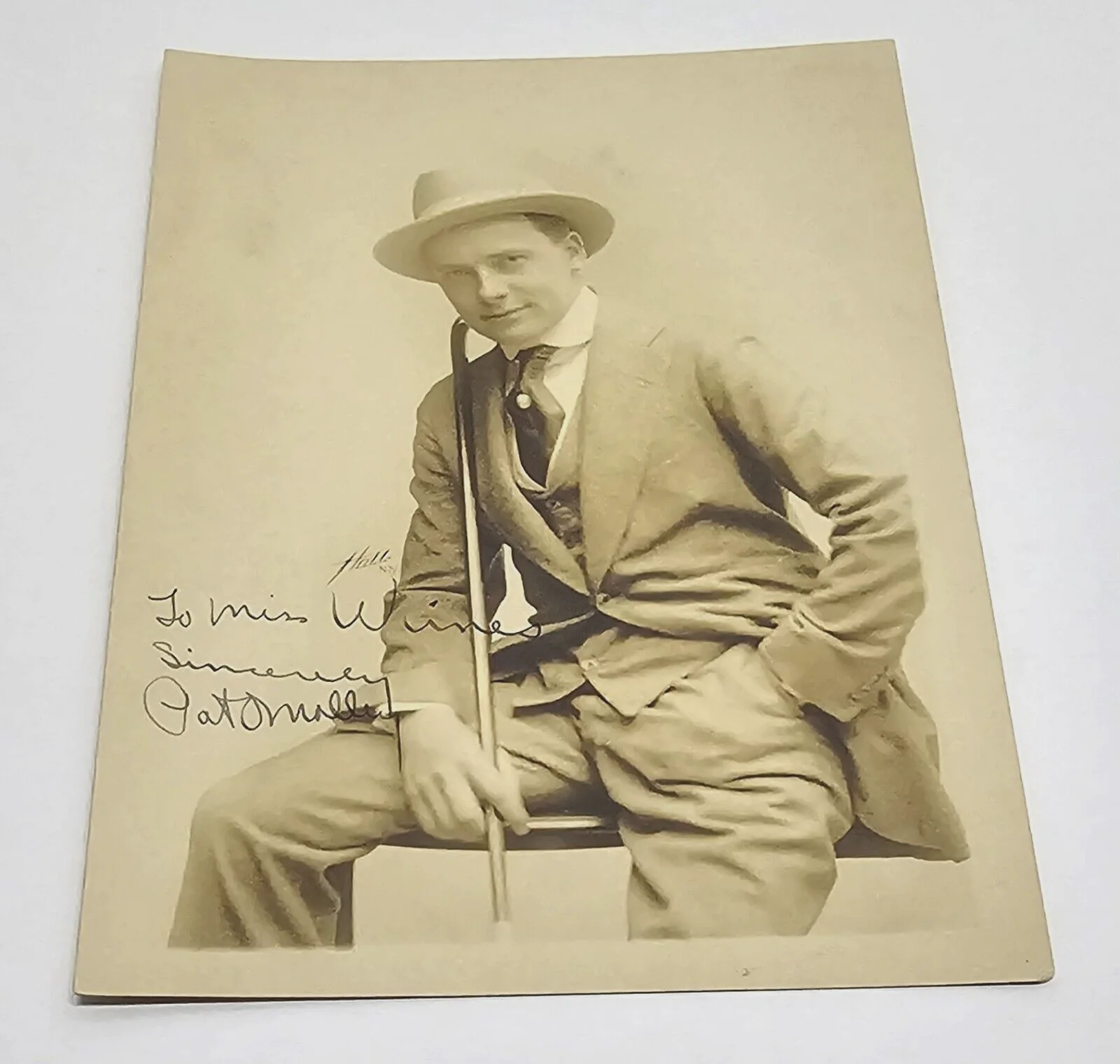 Pat O'Malley — Pat O'Malley 1915 Hand Signed Photograph Holl NY, изображение 5