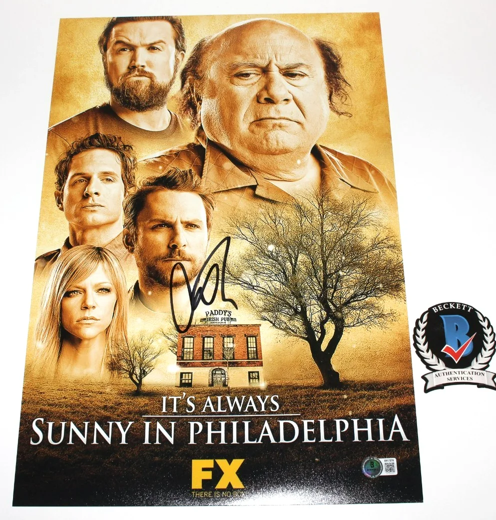 Charlie Day — CHARLIE DAY SIGNED IT'S ALWAYS SUNNY IN PHILADELPHIA 12x18 SHOW POSTER BECKETT, изображение 2
