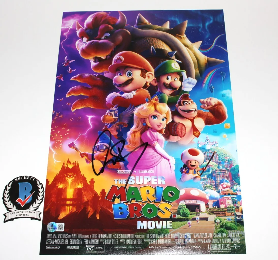 Charlie Day — CHARLIE DAY SIGNED THE SUPER MARIO BROS. BROTHERS 12x18 MOVIE POSTER BECKETT COA, изображение 3