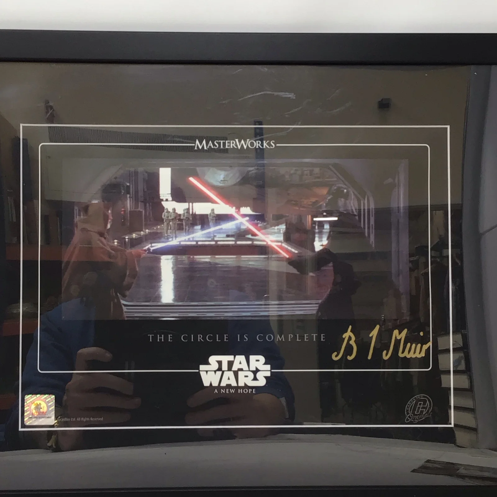 Star Wars Signed 17.5x13" Darth Vader Print Signed By Brian Muir With COA, image 5