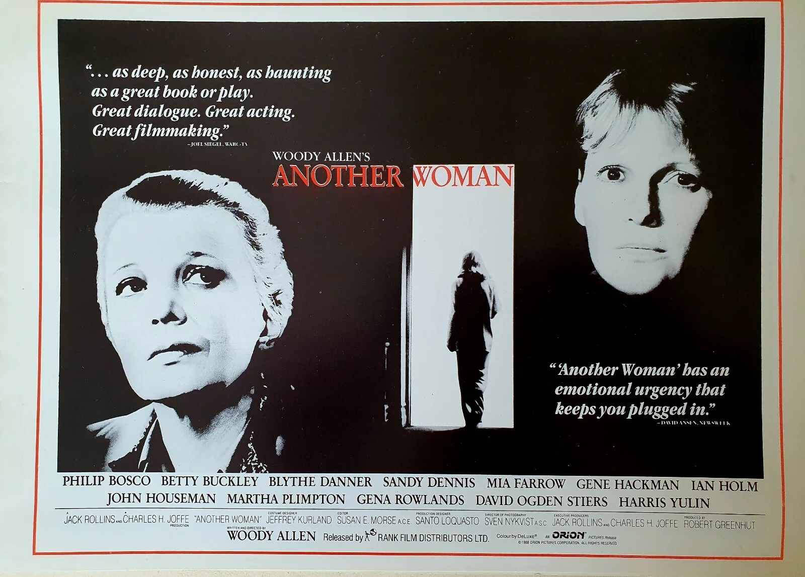 WOODY ALLEN - ANOTHER WOMAN - VINTAGE PRESSBOOK & SYNOPSIS BOOKLET - MIA FARROW, изображение 4