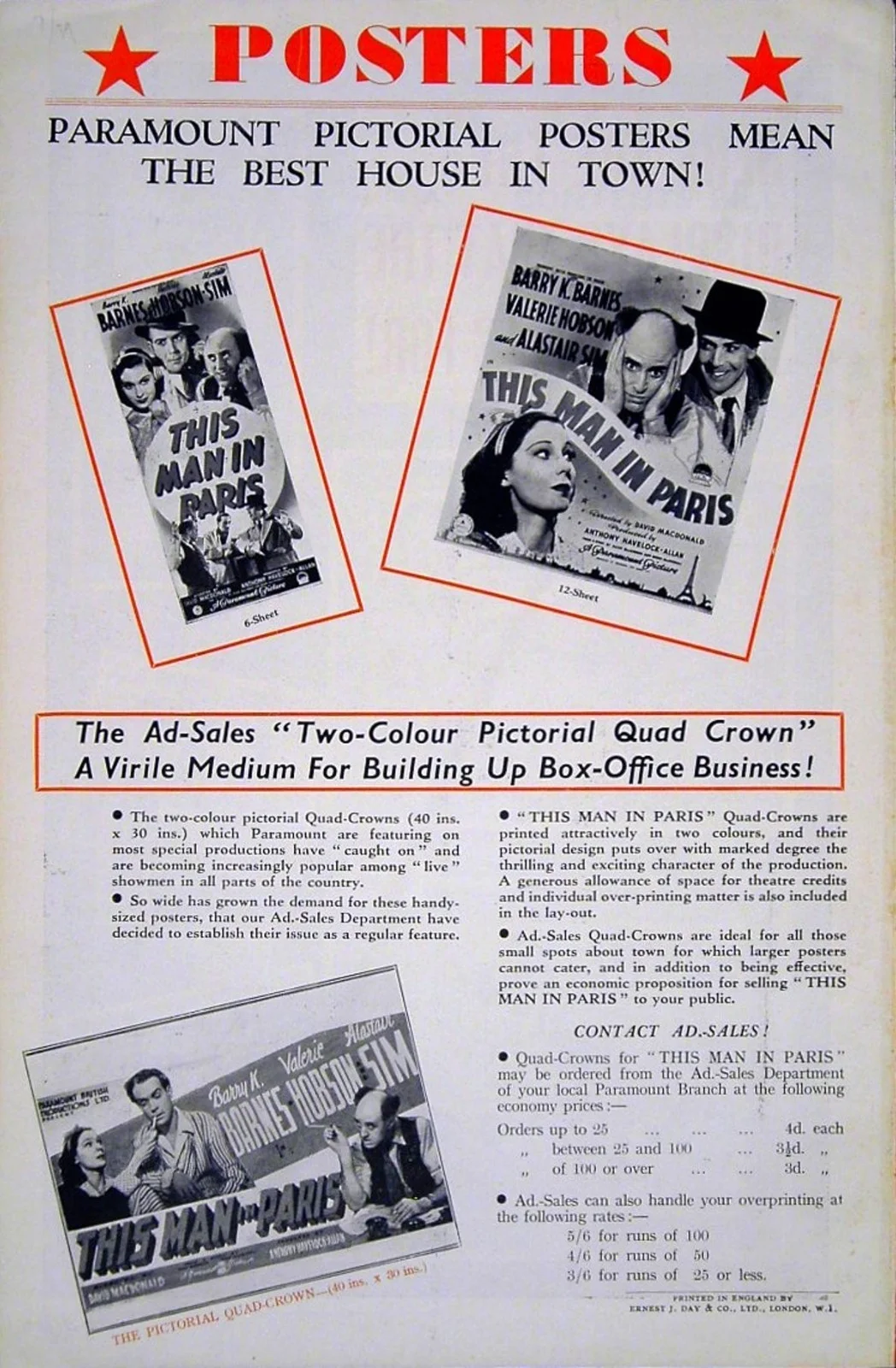 THIS MAN IN PARIS 1940 Barry K. Barnes, Valerie Hobson Alastair Sim UK PRESSBOOK, изображение 2