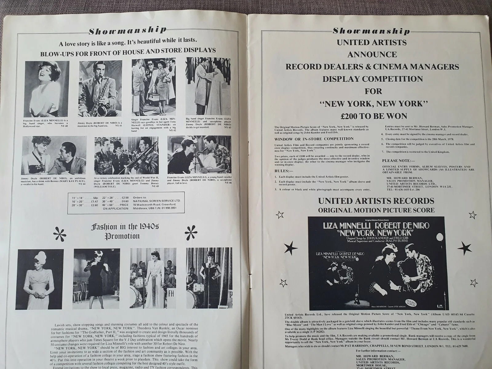 NEW YORK NEW YORK - VINTAGE 1977 UK PRESSBOOK - LIZA MINNELLI, ROBERT DE NIRO, изображение 4