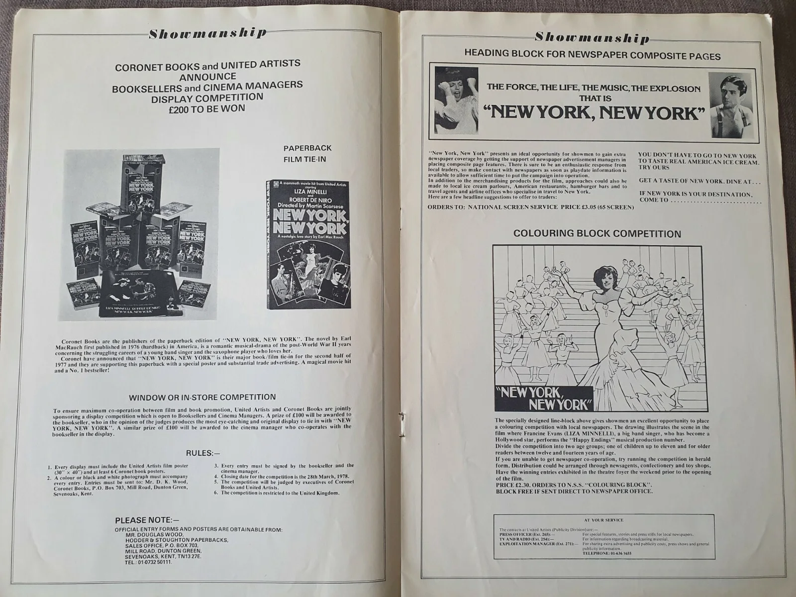 NEW YORK NEW YORK - VINTAGE 1977 UK PRESSBOOK - LIZA MINNELLI, ROBERT DE NIRO, изображение 5