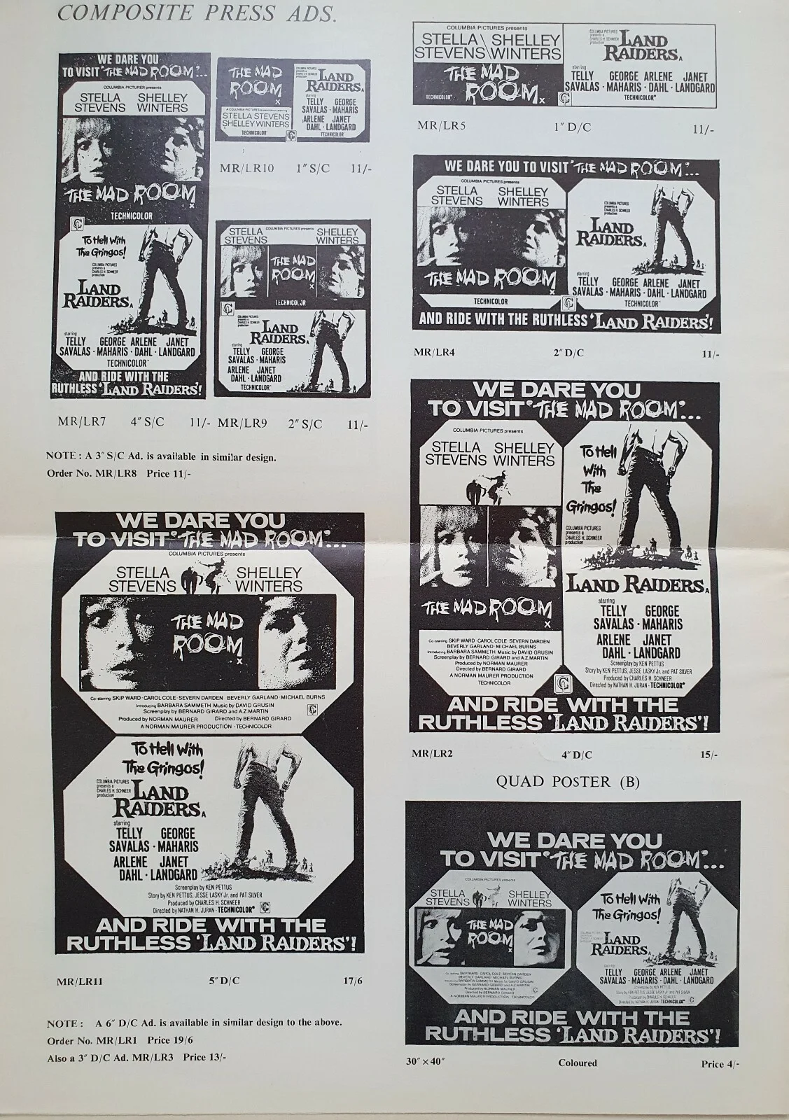 THE MAD ROOM - VINTAGE UK PRESSBOOK - STELLA STEVENS, SHELLEY WINTERS 1969, image 3