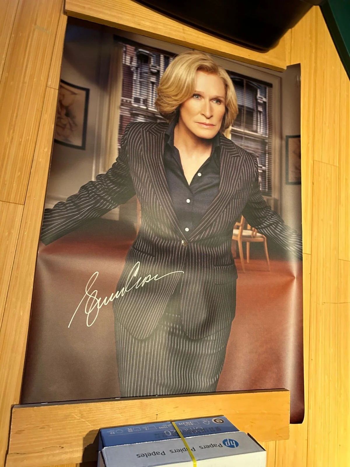 Glenn Close — Glenn Close, Actress, Auto- Signed Poster 39.5" x 27" From Movie, "Damages."