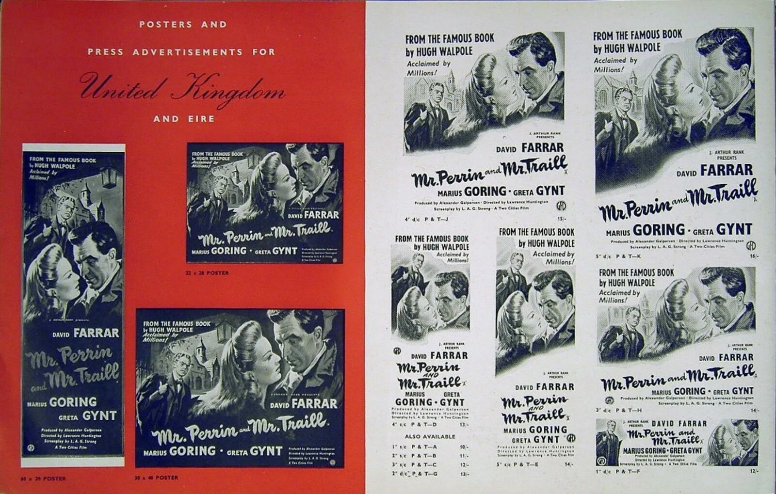 MR. PERRIN AND MR. TRAILL 1948 Marius Goring David Farrar ERIC PULFORD PRESSBOOK, image 4
