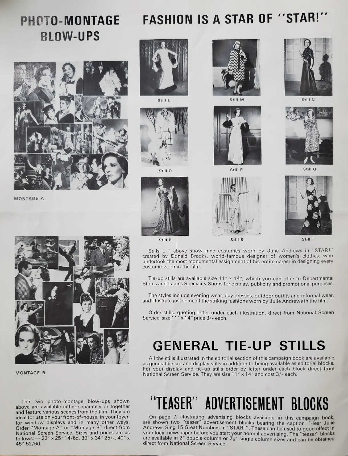 STAR! - VINTAGE ORIGINAL 1968 UK PRESSBOOK - JULIE ANDREWS - ONE SMALL CUTOUT, изображение 4