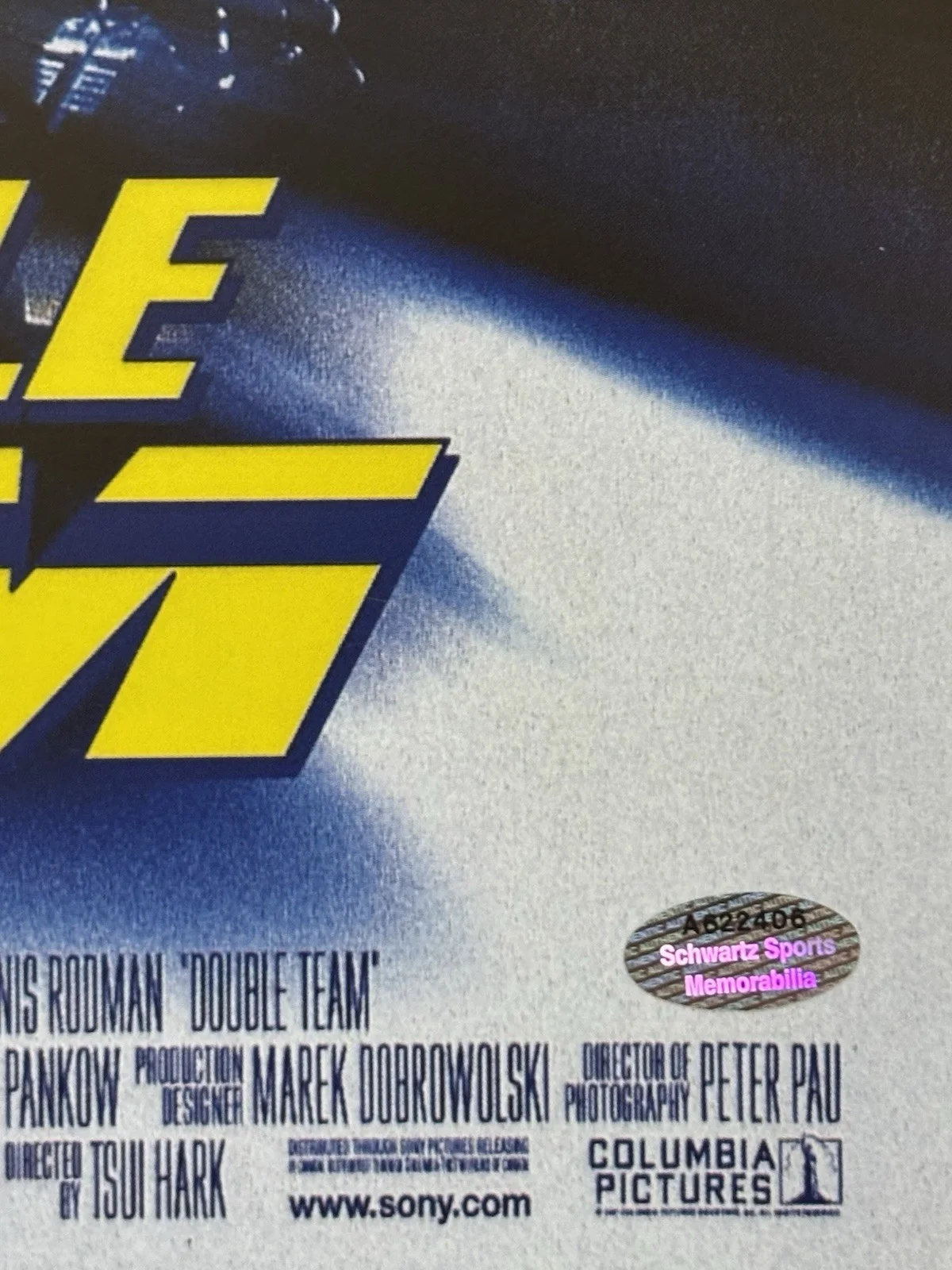 Dennis Rodman — Dennis Rodman Signed "Double Team" 11x17 Movie Poster (Schwartz), изображение 3