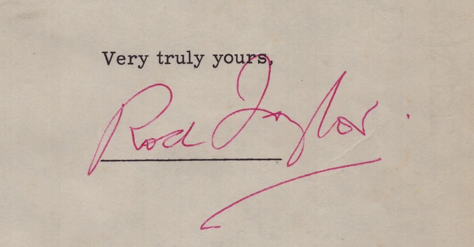 Rod Taylor — ROD TAYLOR - DOCUMENT SIGNED 10/18/1962, image 2