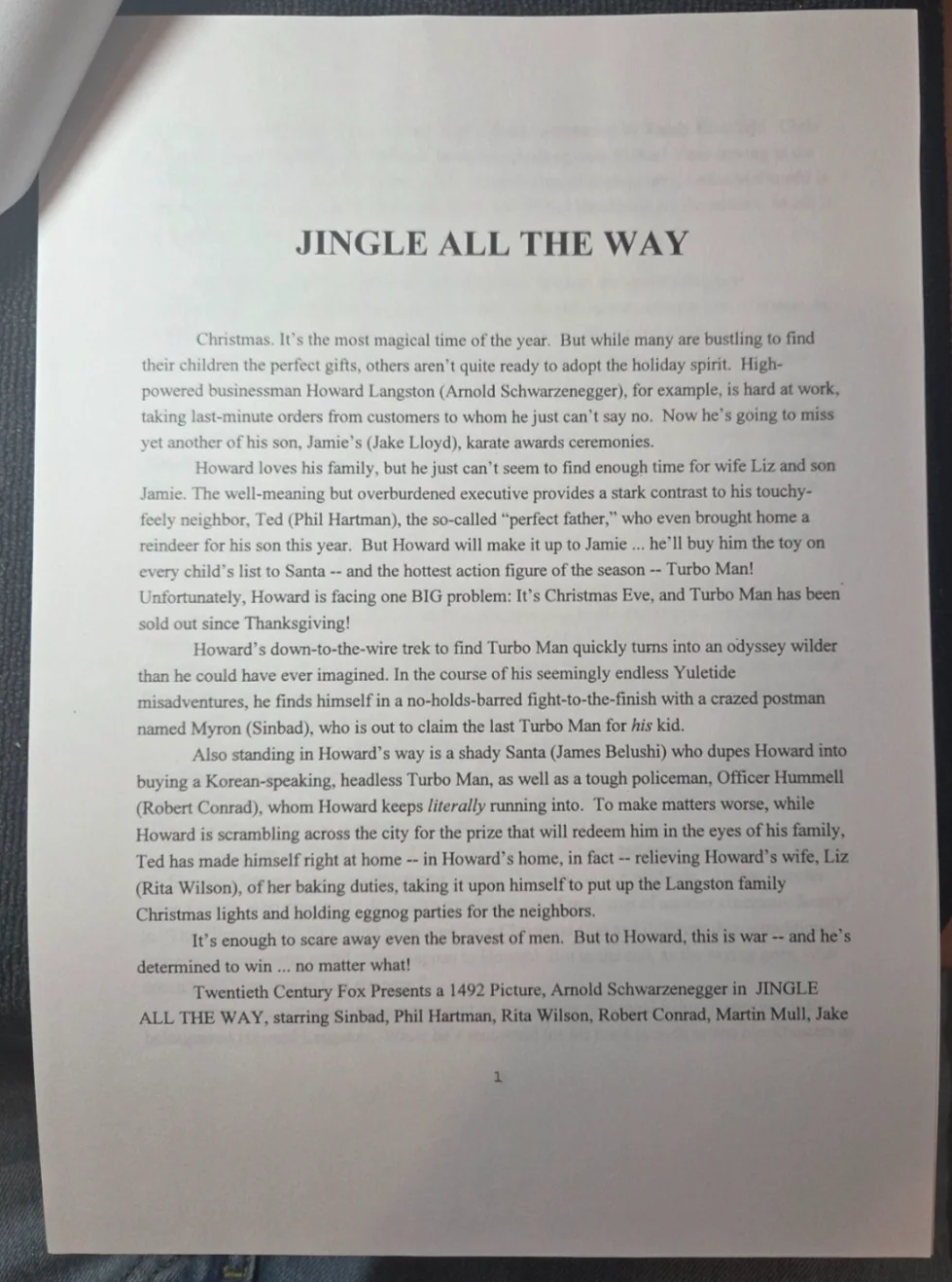 Jingle all the way, Press Kit. Folder, 4 Photo Stills & Production notes. lot08, изображение 3