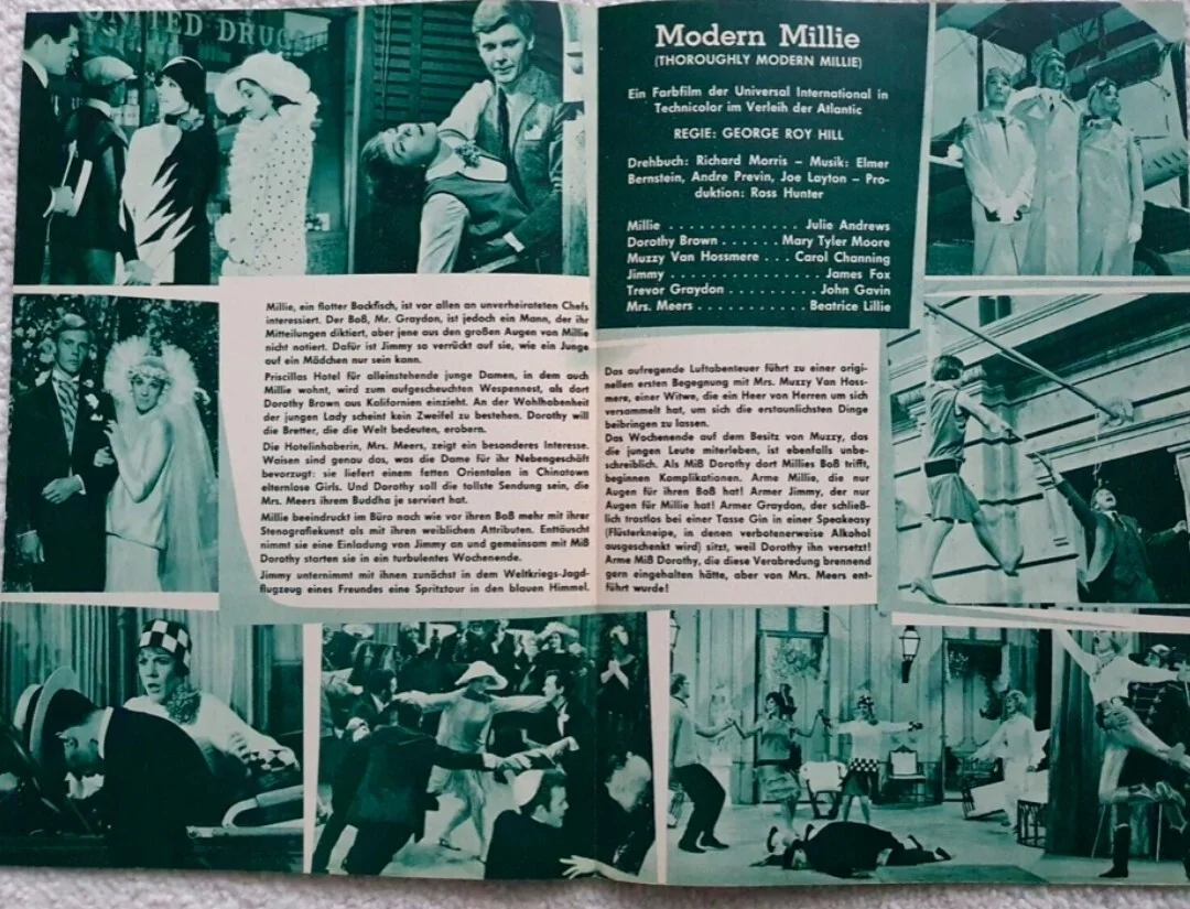 THOROUGHLY MODERN MILLIE - RARE VINTAGE ORIGINAL GERMAN BROCHURE - JULIE ANDREWS, image 2