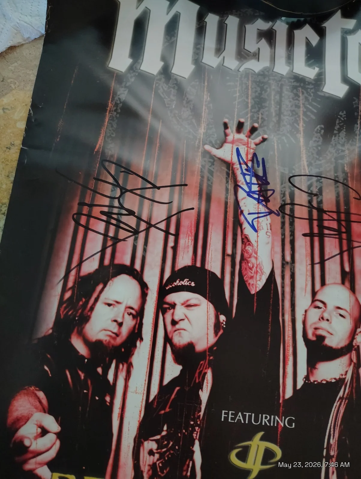 Drowning Pool Signed Big Poster Dave Williams Jager Tour Metal Band Disturbed..., изображение 3