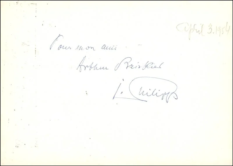 Isidor Philipp — ISIDOR PHILIPP - AUTOGRAPHED INSCRIBED PHOTOGRAPH