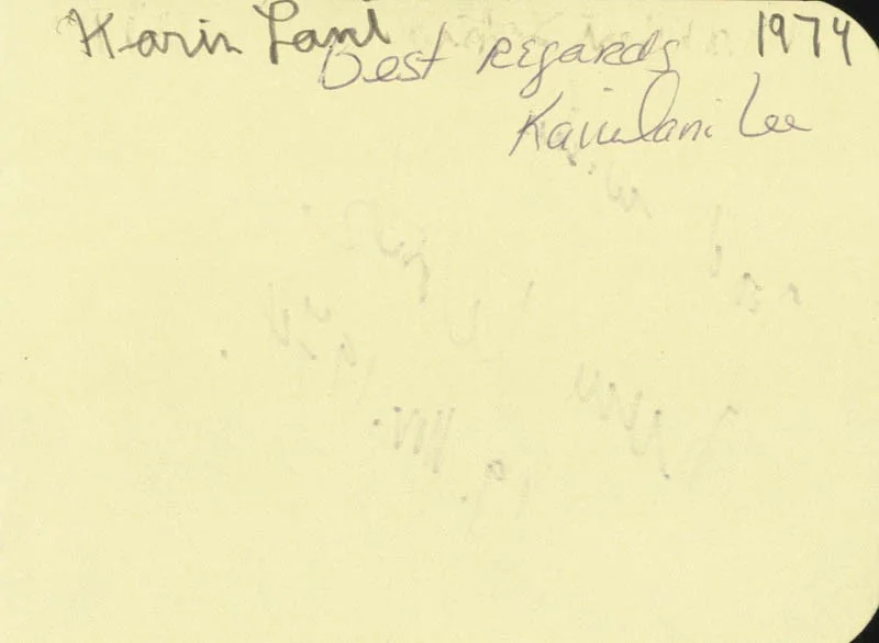 Irene Worth, Kaiulani Lee — IRENE WORTH - AUTOGRAPH 11/19/1974 CO-SIGNED BY: KAIULANI LEE, image 2