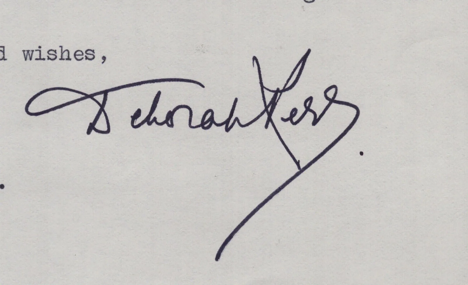 Deborah Kerr — DEBORAH KERR - TYPED LETTER SIGNED 08/15/1984, image 2
