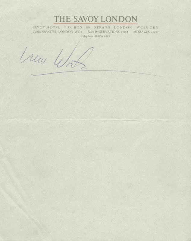 Irene Worth — IRENE WORTH - AUTOGRAPH
