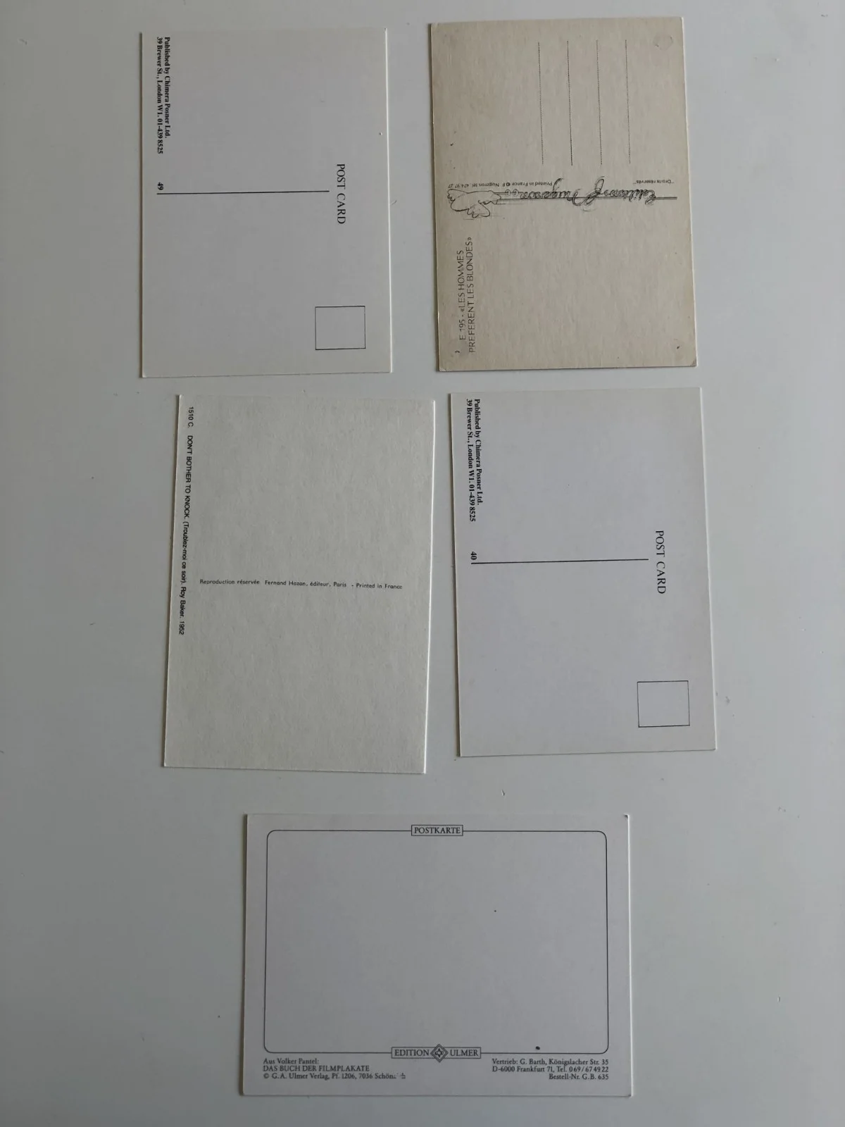 Marilyn Monroe Movie Poster Postcard Lot x5 postcards Love Nest Don't Bother etc, изображение 2