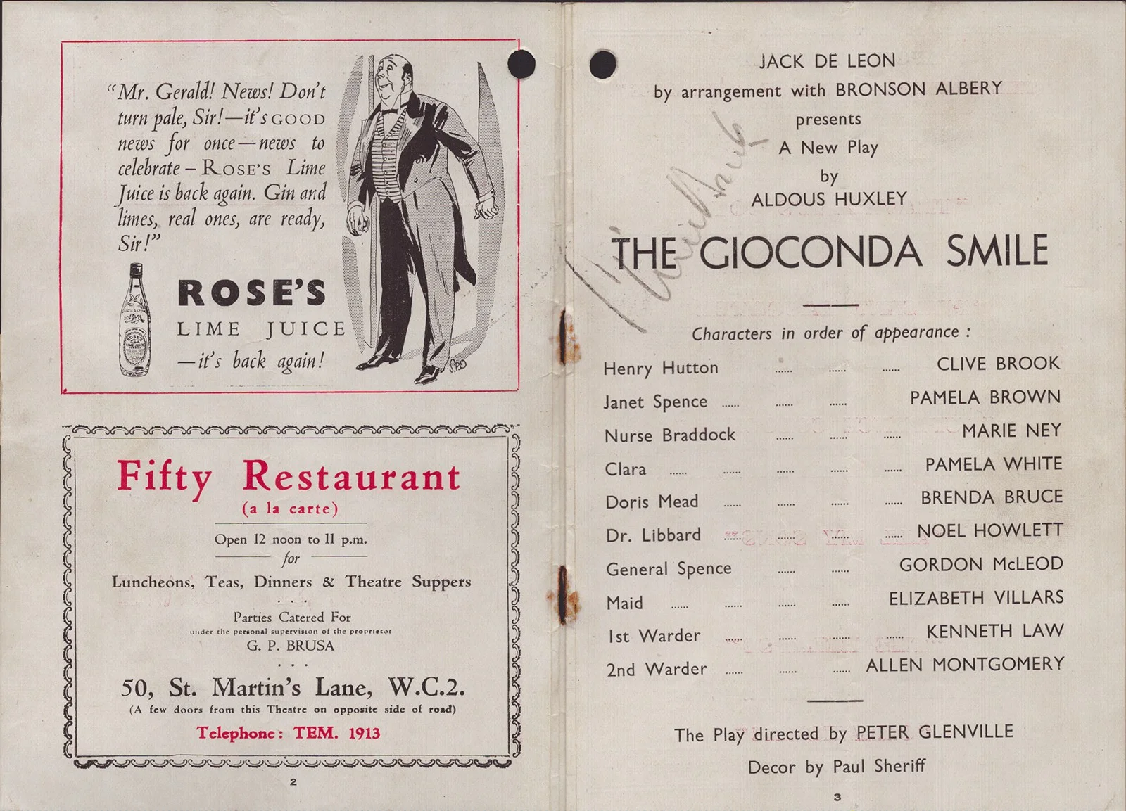 Clive Brook — CLIVE BROOK - PROGRAM DOUBLE SIGNED, image 3