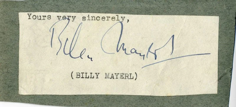 Billy Mayerl, Bryan Michie — BILLY MAYERL - CLIPPED SIGNATURE CO-SIGNED BY: BRYAN MICHIE, изображение 2