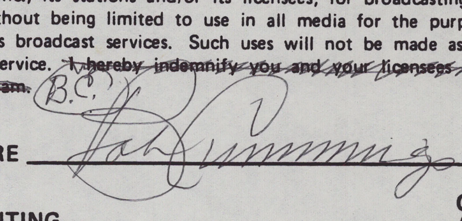 Robert Cummings — ROBERT "BOB" CUMMINGS - DOCUMENT DOUBLE SIGNED 05/22/1982, image 2