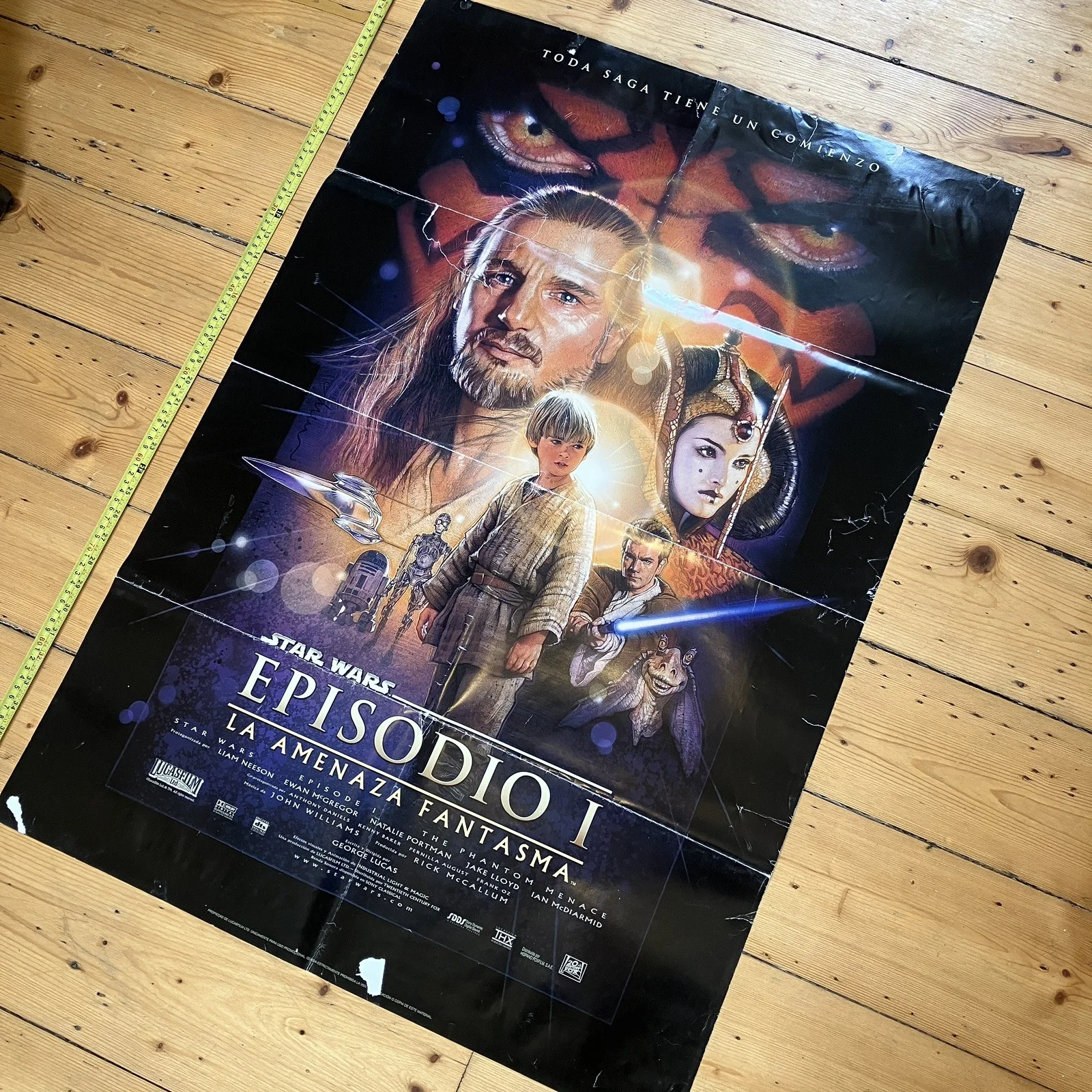 Star Wars Episodio 1 Rare Dual Sided Movie Poster 1999 Spanish Episode I Film, изображение 2