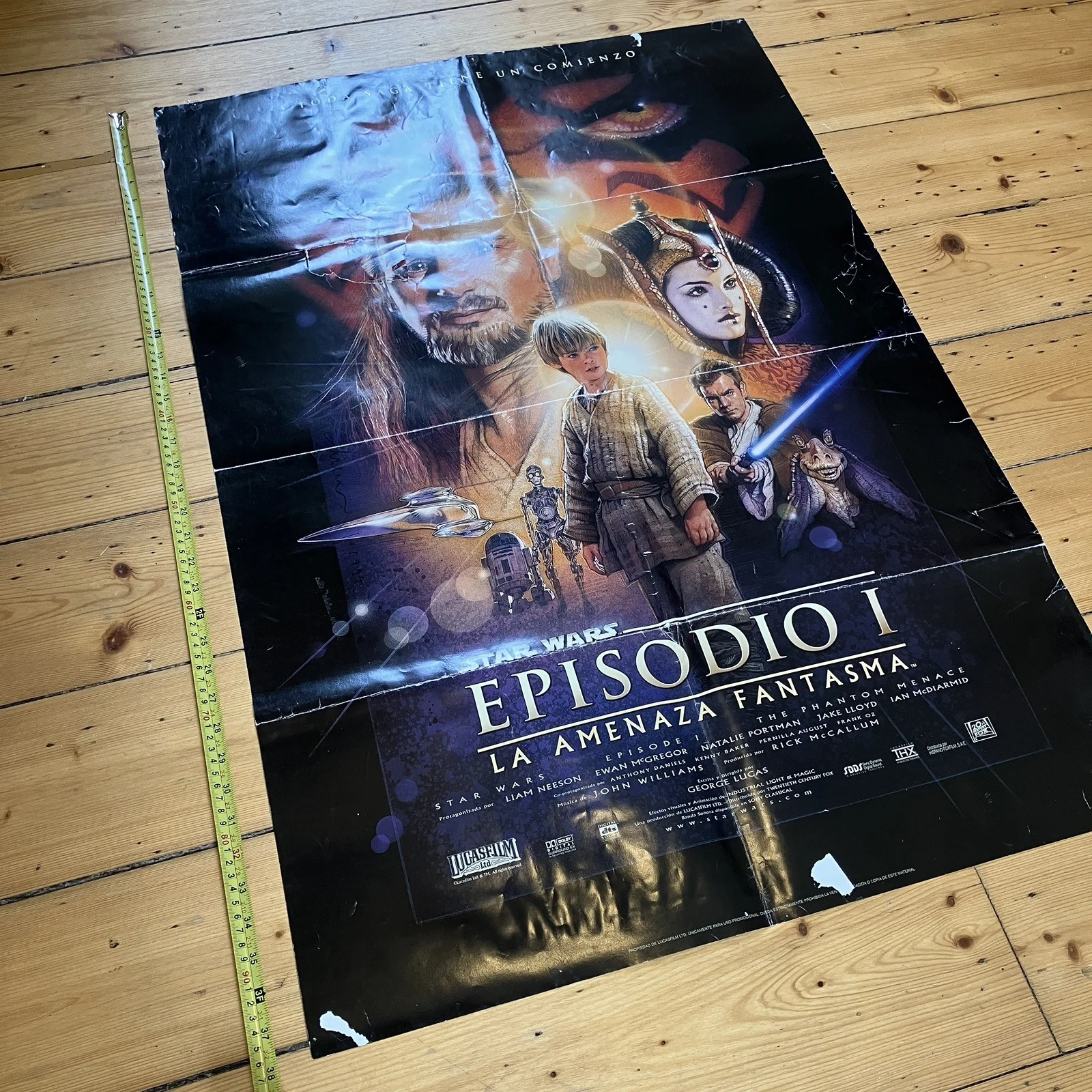 Star Wars Episodio 1 Rare Dual Sided Movie Poster 1999 Spanish Episode I Film, изображение 4