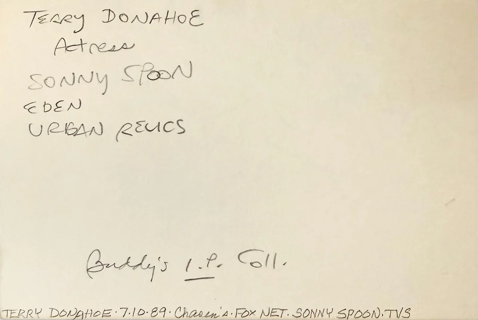 Terry Donahoe — TERRY DONAHOE Signed Autographed 4"x 6" INDEX CARD Eden Law & Order SONNY SPOON, изображение 4