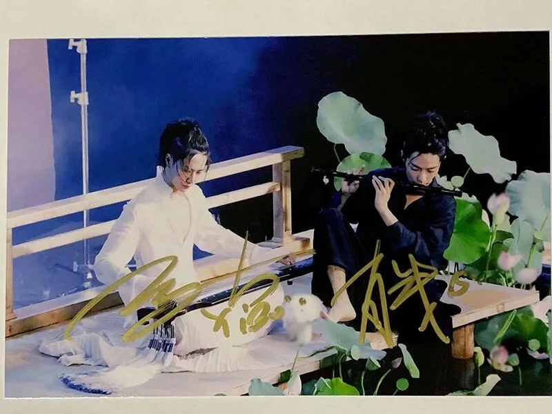 2019 The Untamed 无羁 Xiao Zhan Wang yibo Hand Signed Autographed Photo Gifts 6", изображение 3