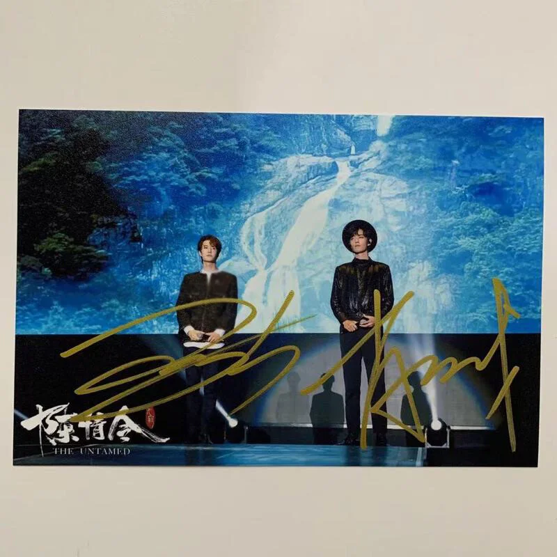 Xiao Zhan Wang Yibo The Untamed Hand Signed Photo Autograph, изображение 3